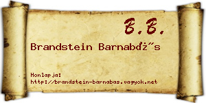 Brandstein Barnabás névjegykártya
